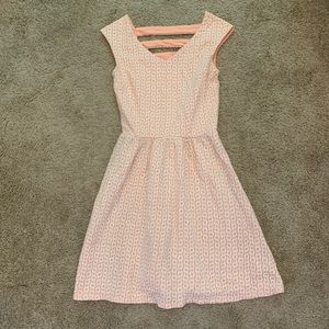 Coral/White Printed Dress